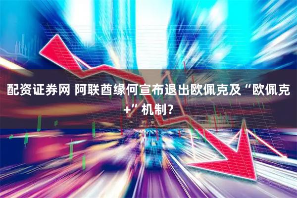 配资证券网 阿联酋缘何宣布退出欧佩克及“欧佩克+”机制？