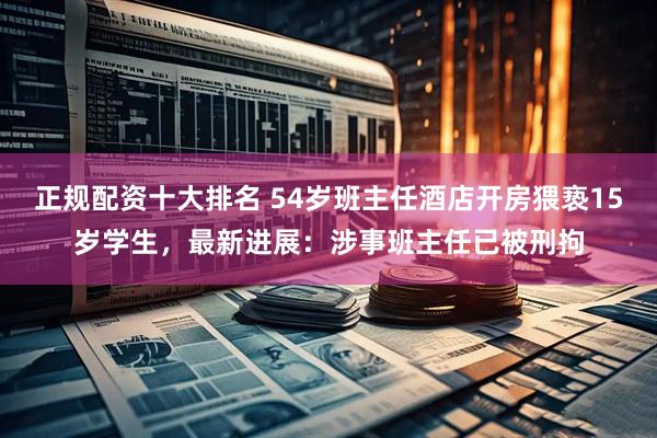 正规配资十大排名 54岁班主任酒店开房猥亵15岁学生，最新进展：涉事班主任已被刑拘